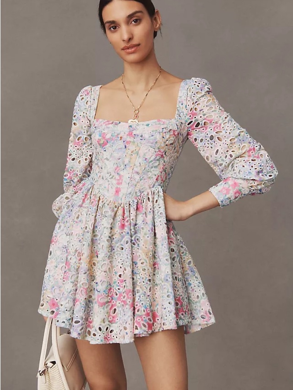 Bardot Lila Flounce Broderie Mini Dress‎ - XXL